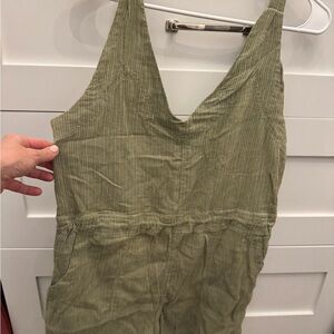 Free People Green Women's shorts  Jumpsuit with adjustable shoulder ties